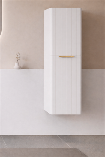 Orka Procıda 40 Cm Mat Beyaz / Altın Kulplu Banyo Boy Dolabı, 3009337
