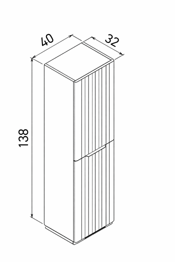 Orka Procıda 40 Cm Mat Kaşmir / Krom Kulplu Banyo Boy Dolabı, 3009343