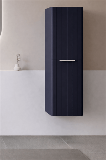 Orka Procıda 40 Cm Mat Lacivert / Krom Kulplu Banyo Boy Dolabı, 3009344