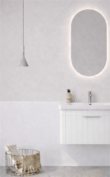 Orka Procıda Banyo Dolabı Takımı, 60 cm, Mat Beyaz (Ledli Ayna-Krom Kulp, 5007229