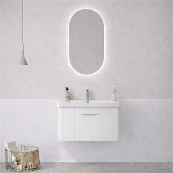 Orka Procıda Banyo Dolabı Takımı, 60 cm, Mat Beyaz (Ledli Ayna-Krom Kulp, 5007229