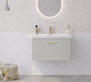 Orka Procıda 60 cm Mat Kaşmir / Altın Kulplu ,Banyo Dolabı Alt Modül ve Lavabo, 5007203