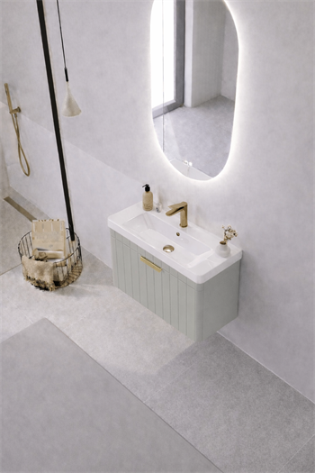 Orka Procıda Banyo Dolabı Takımı, 60 cm, Mat Kaşmir (Ledli Ayna-Altın Kulp), 5007227