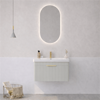 Orka Procıda Banyo Dolabı Takımı, 60 cm, Mat Kaşmir (Ledli Ayna-Altın Kulp), 5007227