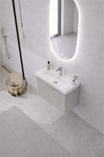 Orka Procıda 60 cm Mat Kaşmir / Krom Kulplu ,Banyo Dolabı Alt Modül ve Lavabo, 5007207