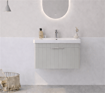 Orka Procıda 60 cm Mat Kaşmir / Krom Kulplu ,Banyo Dolabı Alt Modül ve Lavabo, 5007207