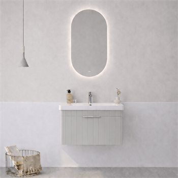 Orka Procıda Banyo Dolabı Takımı, 60 cm, Mat Kaşmir (Ledli Ayna-Krom Kulp, 5007231