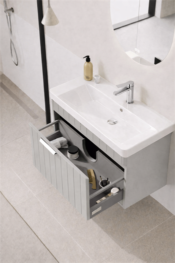 Orka Procıda Banyo Dolabı Takımı, 60 cm, Mat Kaşmir (Ledli Ayna-Krom Kulp, 5007231