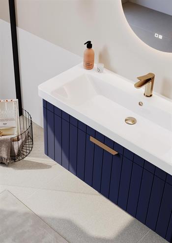 Orka Procıda 60 cm Mat Lacivert / Altın Kulplu ,Banyo Dolabı Alt Modül ve Lavabo, 5007204