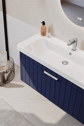 Orka Procıda Banyo Dolabı Takımı, 60 cm, Mat Lacivert (Ledli Ayna-Krom Kulp, 5007232