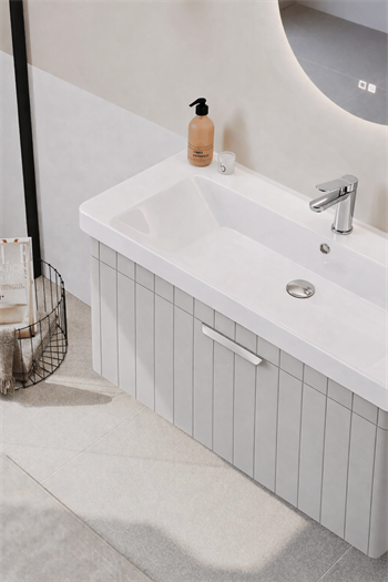 Orka Procıda Banyo Dolabı Takımı, 105 cm, Mat Kaşmir (Ledli Ayna-Krom Kulp), 5007247