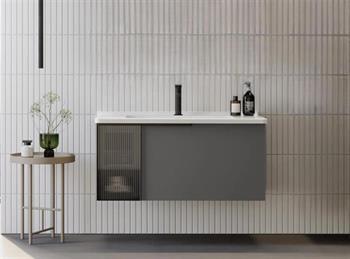 Orka Pure 100 cm Gri Banyo Dolabı Alt Modül ve Lavabo