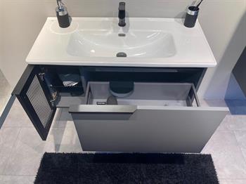 Orka Pure 100 cm Mat Gri Banyo Dolabı Takımı