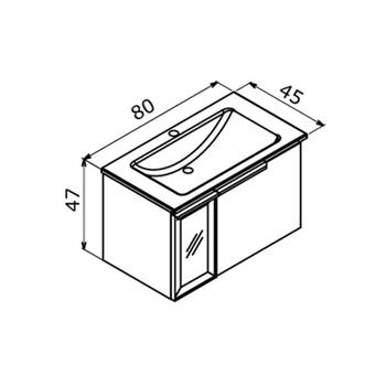 Orka Pure 80 cm Beyaz Banyo Dolabı Alt Modül ve Lavabo