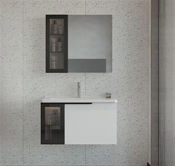 Orka Pure 80 cm Mat Beyaz Banyo Dolabı Takımı