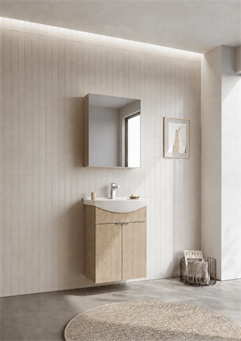 Orka Purus 55 cm ,Budva, Banyo Dolabı Takımı (Dolaplı Ayna), 5008333