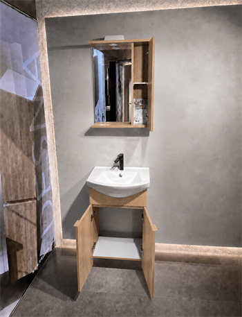 Orka Purus 55 cm ,Budva, Banyo Dolabı Takımı (Asma,Spotlu Ayna), 5008286