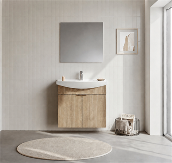 Orka Purus 80 cm ,Budva, Banyo Dolabı Takımı (Asma,Düz Ayna), 5008324