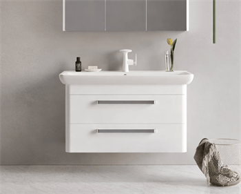 Orka Rose 100 cm Lake Parlak Beyaz Banyo Dolabı Alt Modül ve Lavabo, 5001769