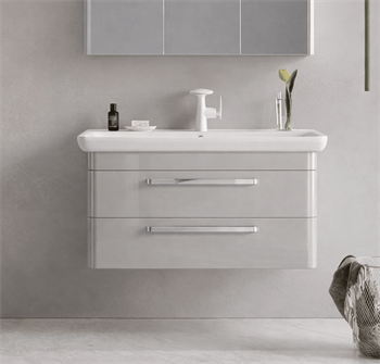 Orka Rose 100 cm Lake Parlak Kaşmir Banyo Dolabı Alt Modül ve Lavabo, 5001774