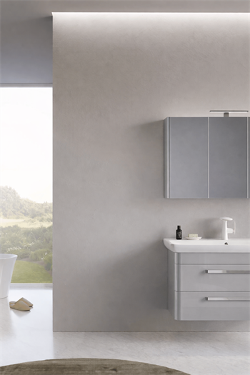 Orka Rose Banyo Dolabı Takımı, 100 cm, Lake Parlak Kaşmir (Dolaplı-Ledli Ayna), 5000526