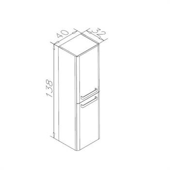 Orka Rose 40 cm Gri Banyo Boy Çamaşır Dolabı