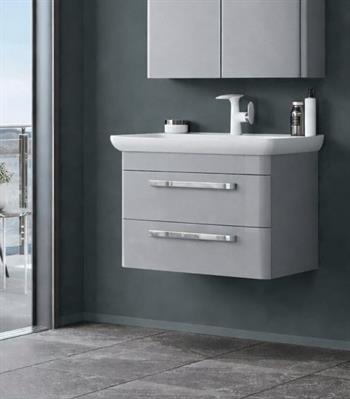 Orka Rose 80 cm Lake Parlak Gri Banyo Dolabı Alt Modül ve Lavabo, 5001765