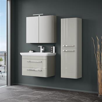 Orka Rose Banyo Dolabı Takımı, 80 cm, Lake Parlak Kaşmir (Dolaplı Ayna-Ledli Ayna), 5000672