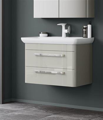 Orka Rose 80 cm Parlak Kaşmir Banyo Dolabı Alt Modül ve Lavabo