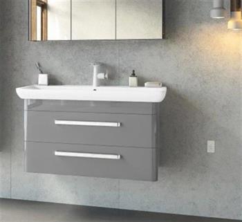 Orka Rose 95 cm Gri Banyo Dolabı Alt Modül ve Lavabo