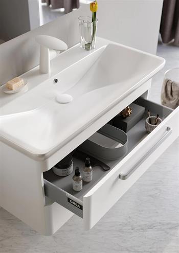 Orka Rose 95 cm Parlak Beyaz Banyo Dolabı Alt Modül ve Lavabo