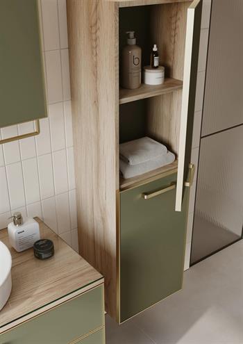 Orka Salerno 40 cm Legnona- Mat Sardunya Banyo Boy Çamaşır Dolabı Krom/Altın Kulp, 3005748