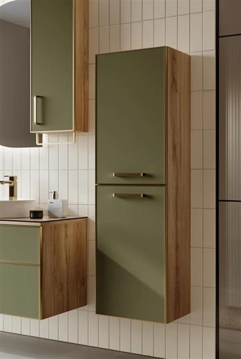 Orka Salerno 40 cm Legnona- Mat Sardunya Banyo Boy Çamaşır Dolabı Krom/Altın Kulp, 3005748