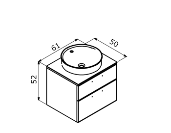 Orka Salerno 61 cm Legnano-Mat Beyaz Banyo Dolabı Alt Modül ve Lavabo, 5004690