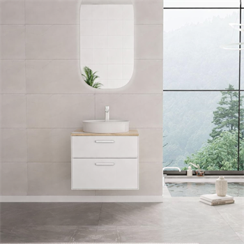 Orka Salerno Banyo Dolabı Takımı, 61 cm, Legnano-Mat Beyaz (Ledli Ayna), Krom/Altın Kulp, 5004691