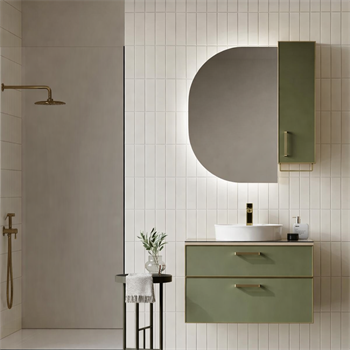 Orka Salerno Banyo Dolabı Takımı, 76 cm, Legnano-Mat Sardunya (Ledli Ayna-Üst Dolap), Krom/Altın Kulp,5004240