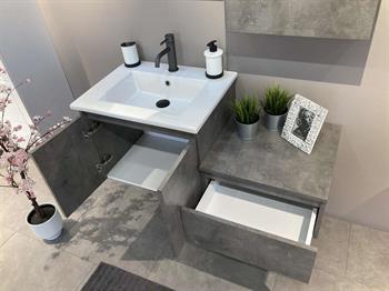 Orka Sidney 110 cm Gümüş Banyo Dolabı Takımı