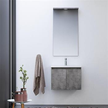 Orka Sidney 60 cm Gümüş Banyo Dolabı Takımı