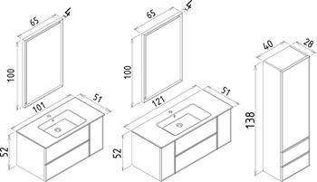 Orka Solid 120 cm Kaşmir Banyo Dolabı Takımı