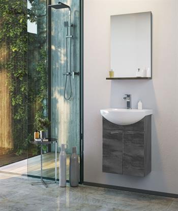 Orka Soma 45 cm Irony Banyo Dolabı Takımı (Etajerli Ayna)