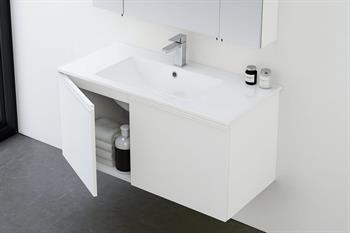 Orka Terme 100 cm Parlak Beyaz Banyo Dolabı Alt Modül ve Lavabo