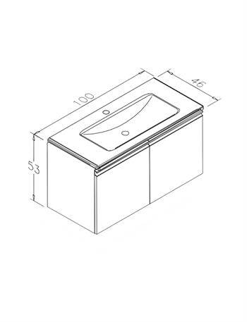 Orka Terme 100 cm Parlak Beyaz Banyo Dolabı Alt Modül ve Lavabo