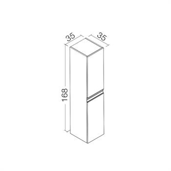 Orka Terme 35 cm Parlak Siyah Banyo Boy Çamaşır Dolabı
