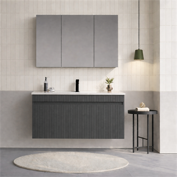 Orka Tivoli 100 cm Mat Antrasit Banyo Dolabı Takımı (Dolaplı Ayna), 5008696