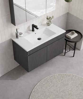 Orka Tivoli 100 cm Mat Antrasit Banyo Dolabı Alt Modül ve Lavabo , 5008671