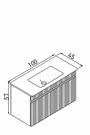 Orka Tivoli 100 cm Mat Antrasit Banyo Dolabı Alt Modül ve Lavabo , 5008671