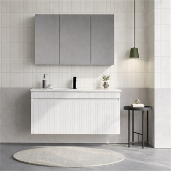 Orka Tivoli 100 cm Mat Beyaz Banyo Dolabı Takımı (Dolaplı Ayna), 5008697