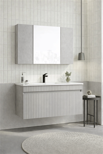 Orka Tivoli 100 cm Mat Kaşmir Banyo Dolabı Takımı (Dolaplı Ayna), 5008698