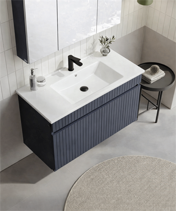 Orka Tivoli 100 cm Mat Lacivert Banyo Dolabı Alt Modül ve Lavabo , 5008674