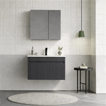 Orka Tivoli 65 cm Mat Antrasit Banyo Dolabı Takımı (Dolaplı Ayna), 5008688